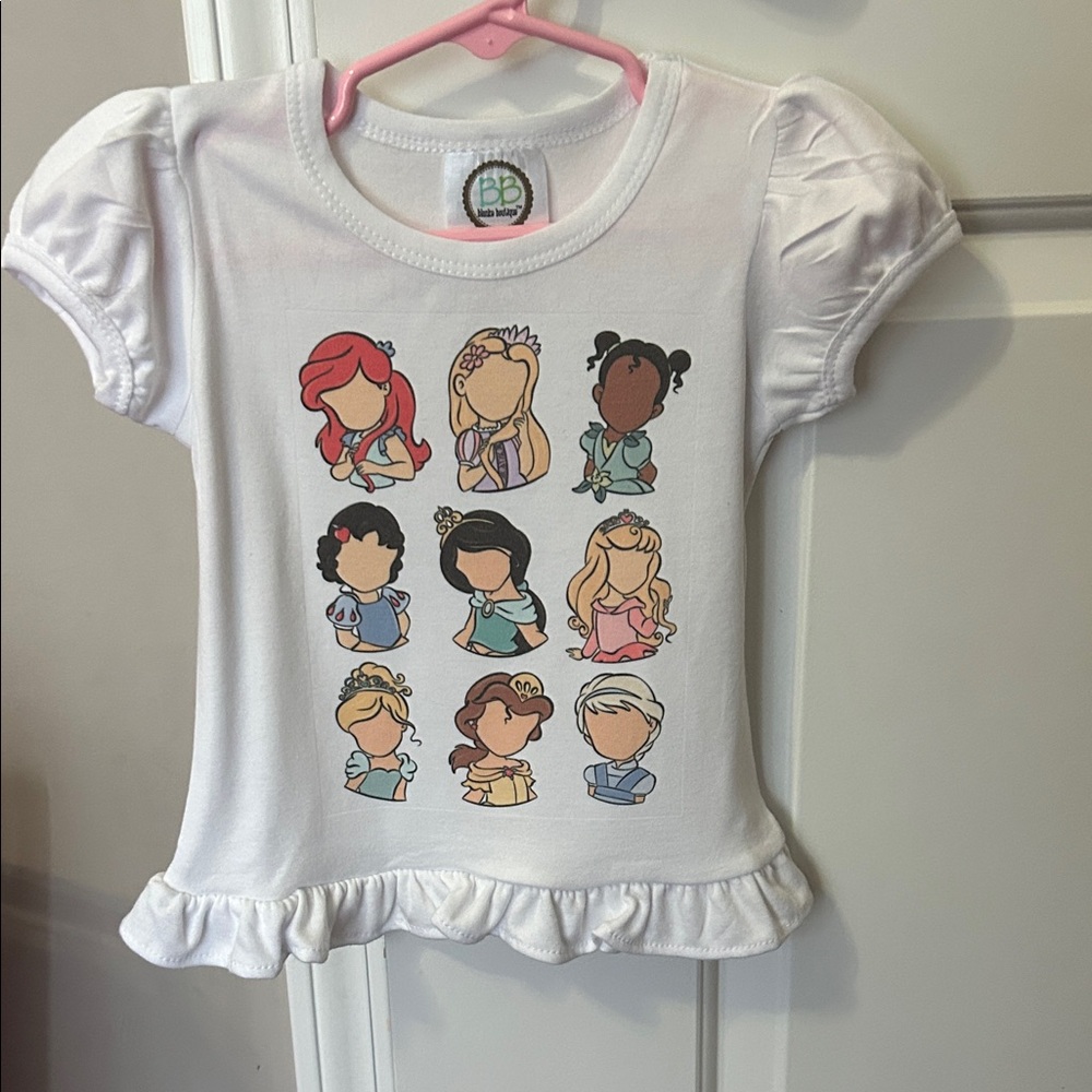 White Princess Graphic Kids Top